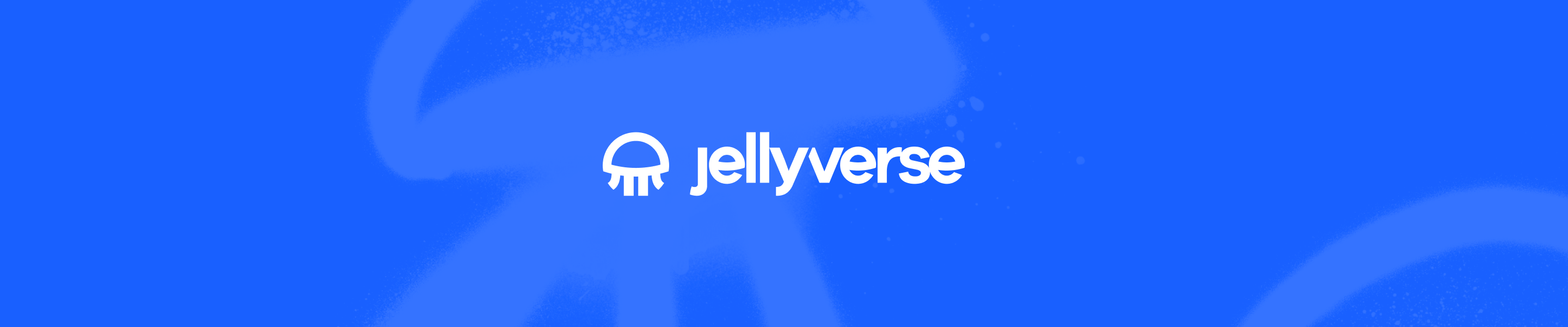The Jellyverse wordmark on the brand's blue, jellyfish marks drifting behind.